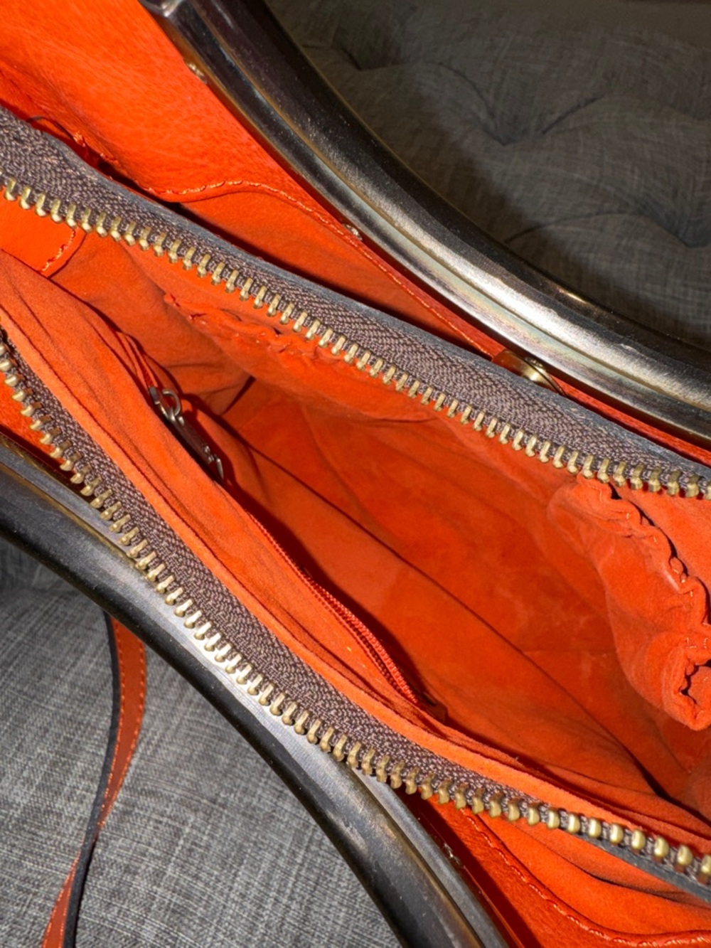 Patricia Nash Bag Aria Double Ring Orange Leather Floral Laser Cut Crossbody - Picture 11 of 17